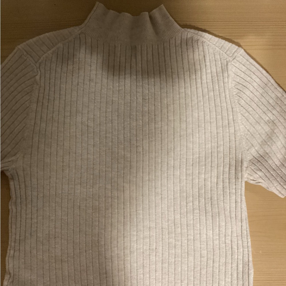 a new day Cream Ribbed Knit Top